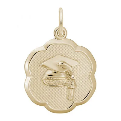 Best necklaces and pendants with glowing moonstone for an ethereal glow-Rembrandt Graduation Cap Charm in 10kt Yellow