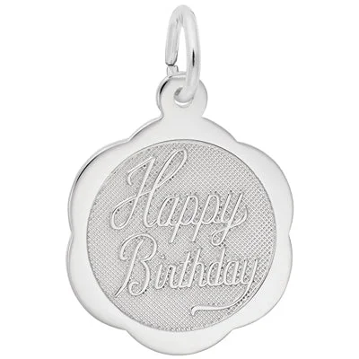 Best necklaces and pendants with vintage coin pendants for a unique accessory-Rembrandt Happy Birthday Charm in Sterling Silver