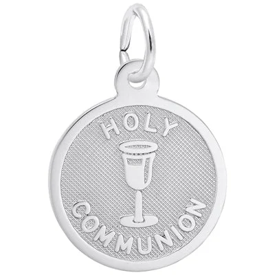 Trendy necklaces and pendants with geometric shapes for a modern aesthetic-Rembrandt Holy Communion Charm in Sterling Silver