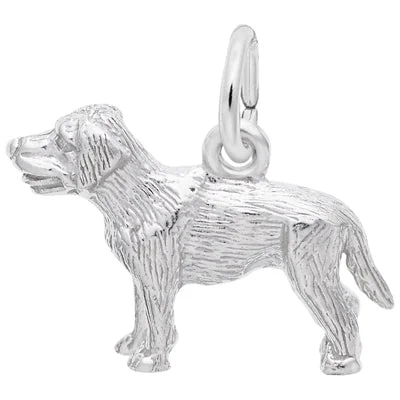 Necklaces and pendants with lotus flower designs for a spiritual, peaceful vibe-Rembrandt Labrador Dog Charm in Sterling Silver