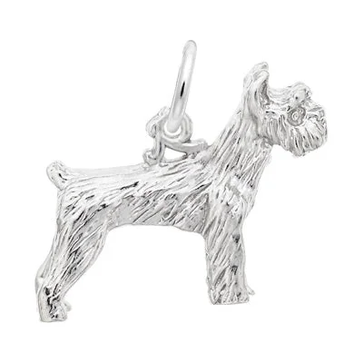 Simple necklaces and pendants with bar pendants for a sleek modern design-Rembrandt Schnauzer Charm in Sterling Silver