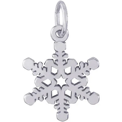 Necklaces and pendants with ocean-inspired designs for a refreshing, beachy feel-Rembrandt Snowflake Charm in Sterling Silver