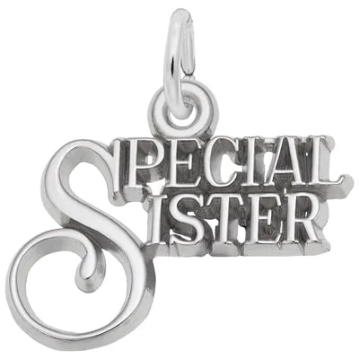 Best necklaces and pendants with silver chains for a sleek, timeless look-Rembrandt Special Sister Charm in Sterling Silver