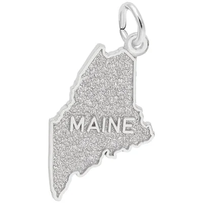 Best necklaces and pendants with sterling silver for an affordable yet stylish choice-Rembrandt State of Maine Charm in Sterling Silver