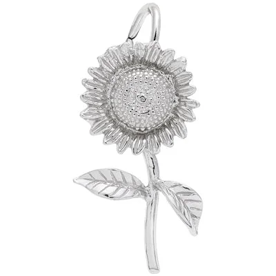 Necklaces and pendants with infinity love symbols for an eternal, romantic gesture-Rembrandt Sunflower Charm in Sterling Silver