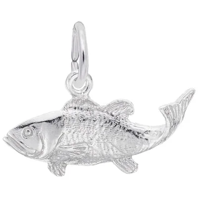 Stunning necklaces and pendants with birthstone pendants for a personal touch-Rembrandt Trout Fish Charm in Sterling Silver