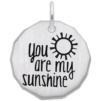 Best necklaces and pendants with seashell designs for a tropical, beachy vibe-Rembrandt You Are My Sunshine Charm in Sterling Silver