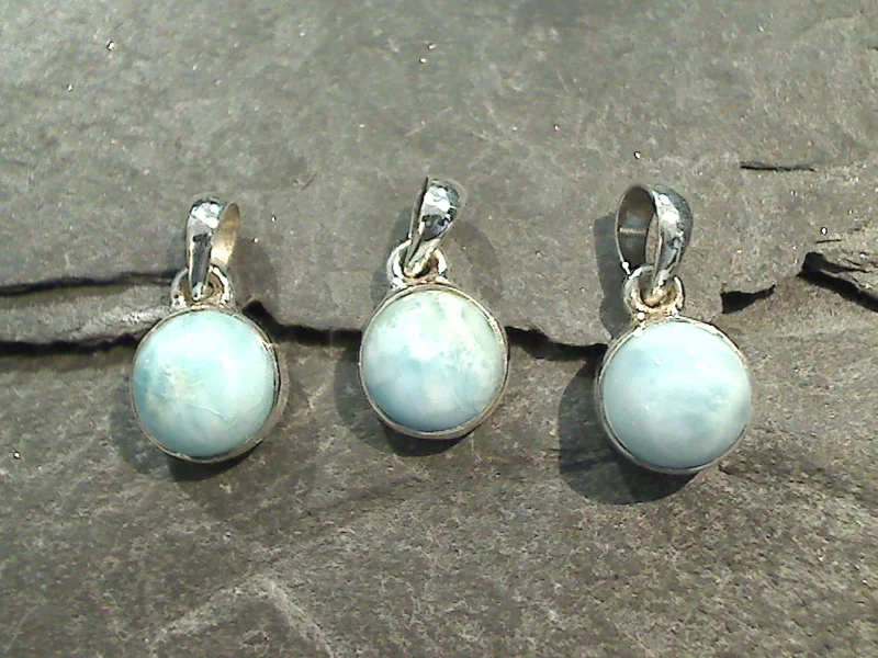 Necklaces and pendants with love knot designs for a romantic, meaningful symbol-Larimar, Sterling Silver Small Pendant