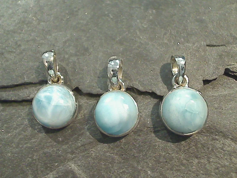 Best necklaces and pendants with intricate beadwork for a bohemian-inspired look-Larimar, Sterling Silver Small Pendant