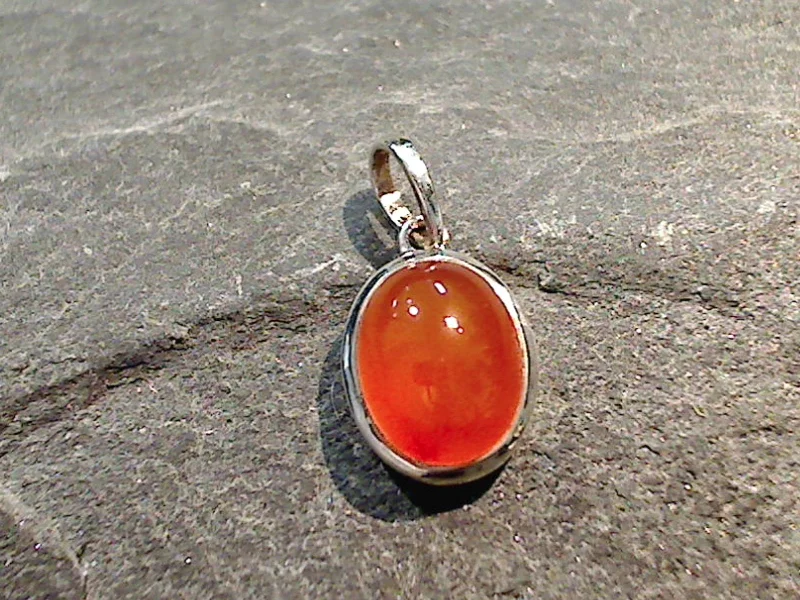 Necklaces and pendants with diamond pendants for a luxurious sparkling effect-Sterling Silver, Carnelian Small Pendant