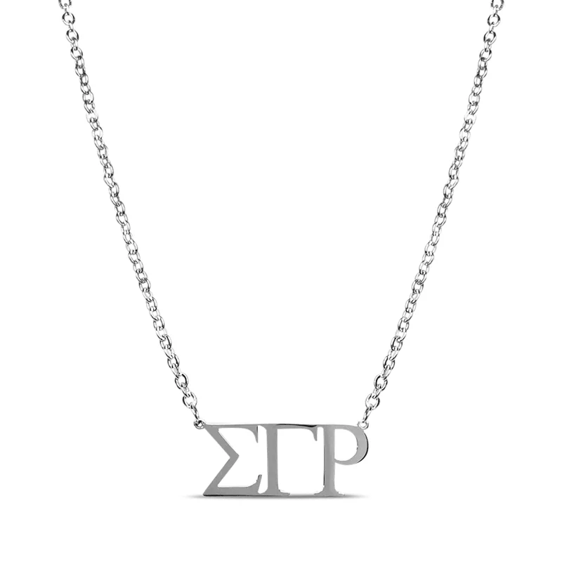 Best necklaces and pendants with intricate filigree for vintage-inspired elegance-ΣΓΡ Symbol Necklace (Stainless Steel)