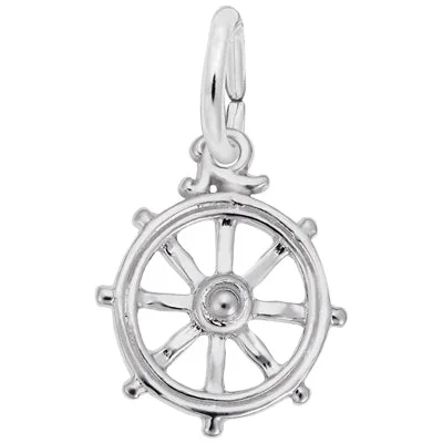 Best necklaces and pendants with opal and gold for a vibrant, luxurious contrast-Ships Wheel Charm in Sterling Silver