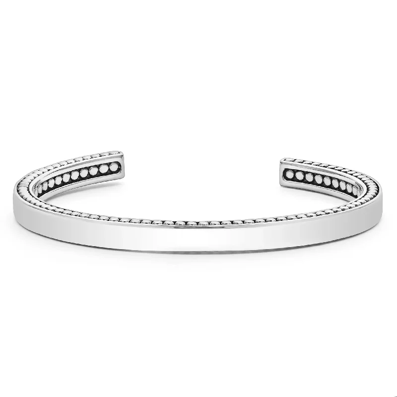 Elegant bangle bracelets with diamond-shaped stones for a sophisticated look-Silver Cuff Bracelet | 6mm