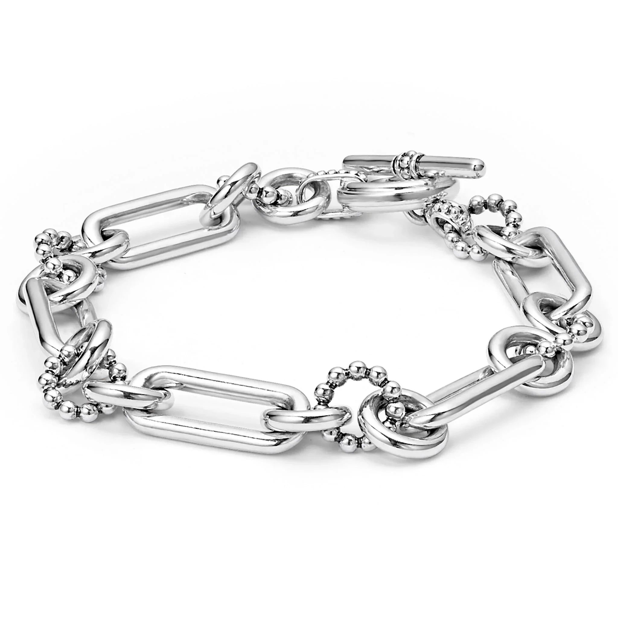 Best bangle bracelets for stacking with delicate and thin designs for layering-Silver Link Bracelet