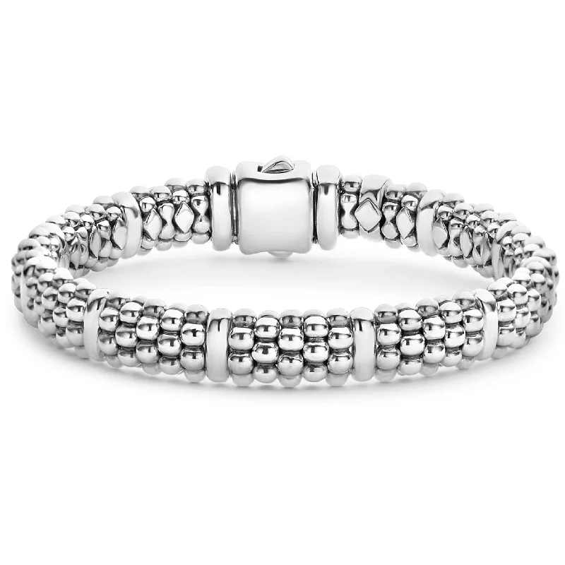 Best bangle bracelets with infinity symbols for a timeless and meaningful design-Silver Station Caviar Bracelet | 9mm