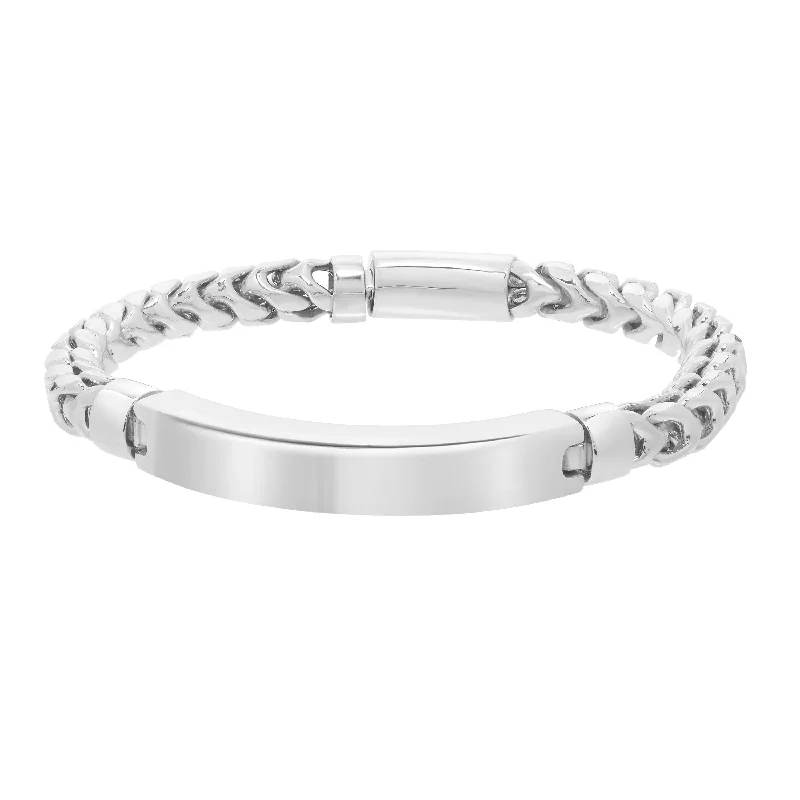 Best bangle bracelets with pastel-colored stones for a soft and delicate appearance-Silver Woven D Bracelet