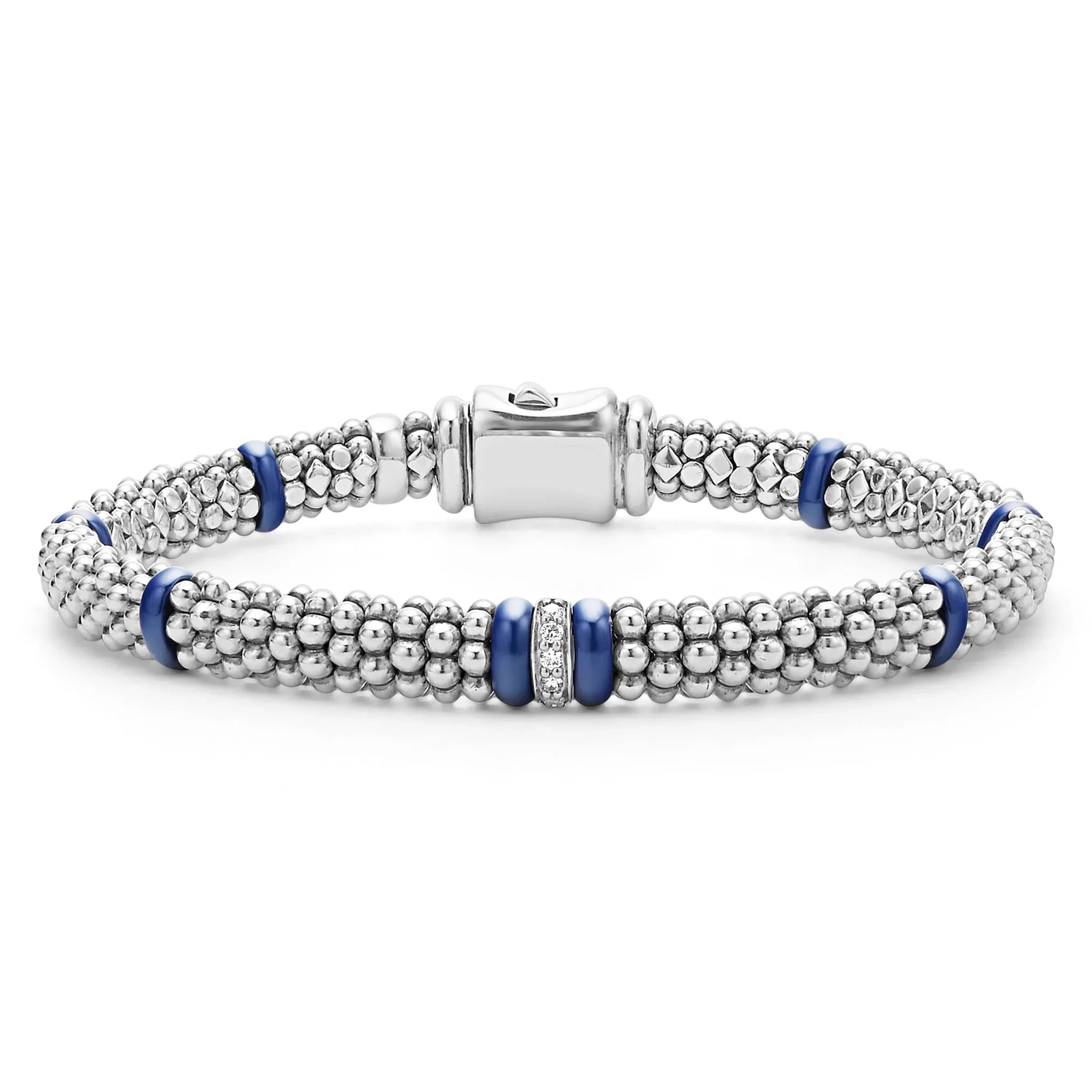 Best bangle bracelets with hand-crafted details for a unique and artisanal touch-Single Station Diamond Caviar Bracelet | 6mm