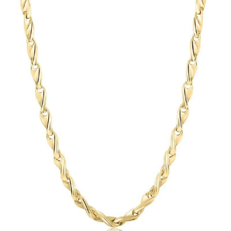 Unique necklaces and pendants with custom birthstone arrangements for personalization-Solid 14k Yellow Gold Men's 22" Chain Necklace 50.9 Grams 4mm Thick