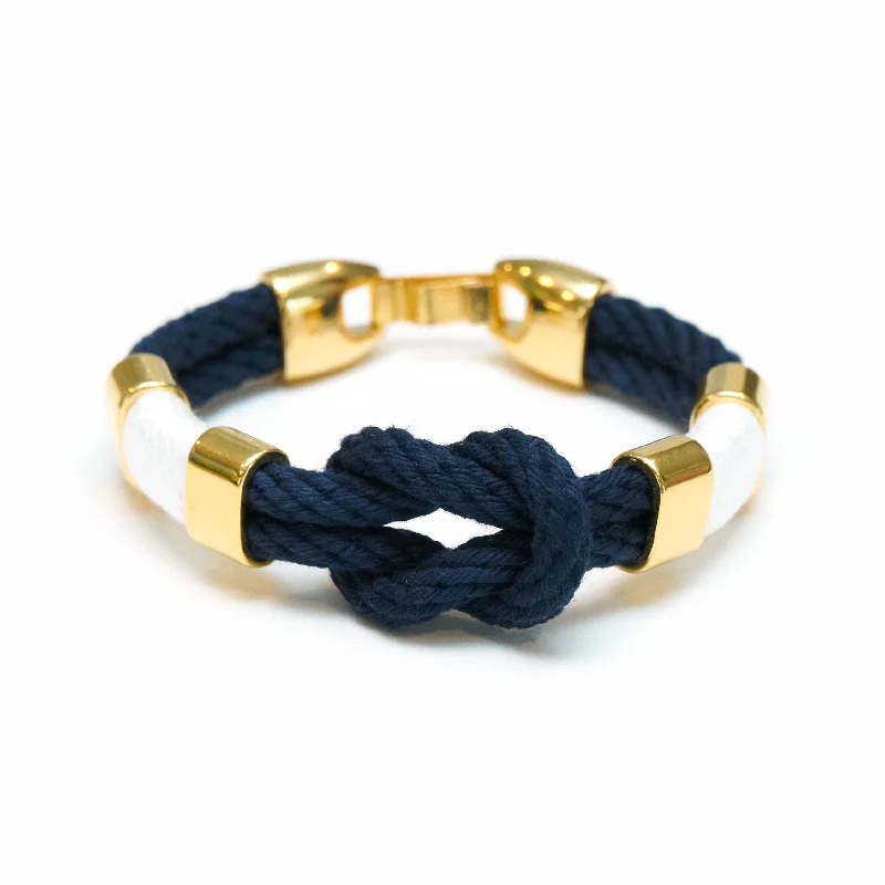 Classic bangle bracelets with clean lines for an elegant and versatile accessory-Bracelet - Starboard Bracelet - Navy/White/Gold