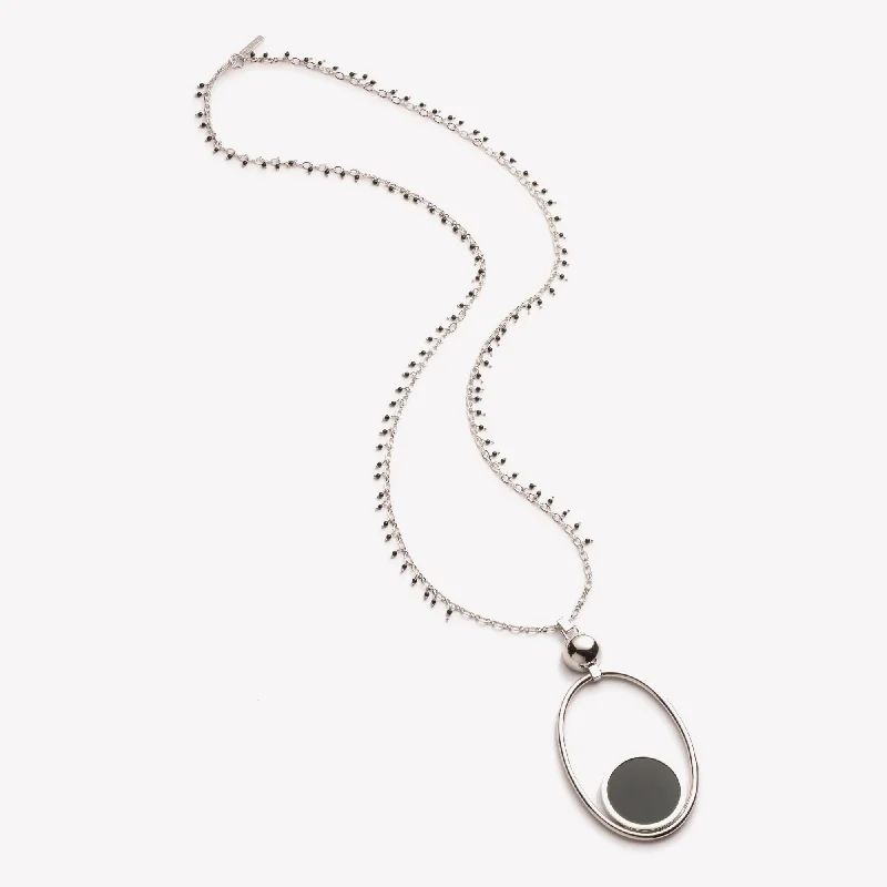 Personalized necklaces and pendants with coordinates for a meaningful location-based gift-STELLA PENDANT - ONYX