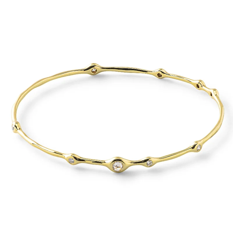 Classic bangle bracelets with pearl embellishments for a feminine and classic touch-Superstar Bangle in 18K Gold with Diamonds