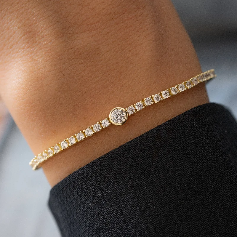 Elegant bangle bracelets with diamond-shaped stones for a sophisticated look-Victoria Tennis Bracelet