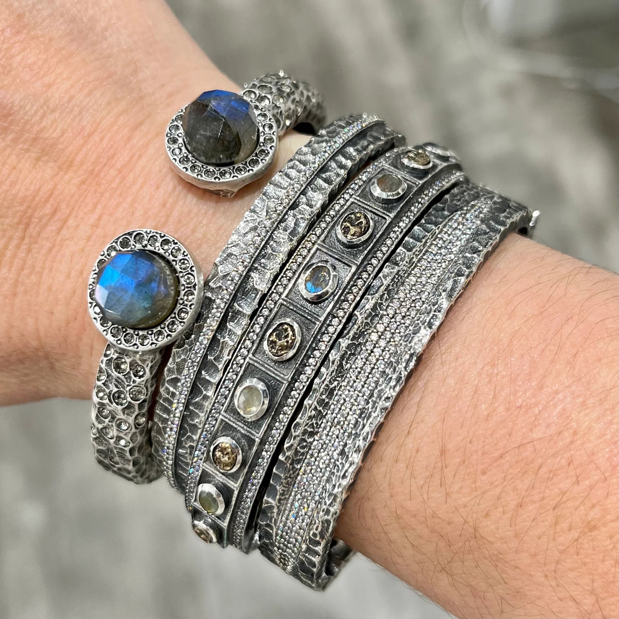 Best bangle bracelets with cubic zirconia for a dazzling and affordable alternative to diamonds-Vintage Silver Velen Crystal Bangle