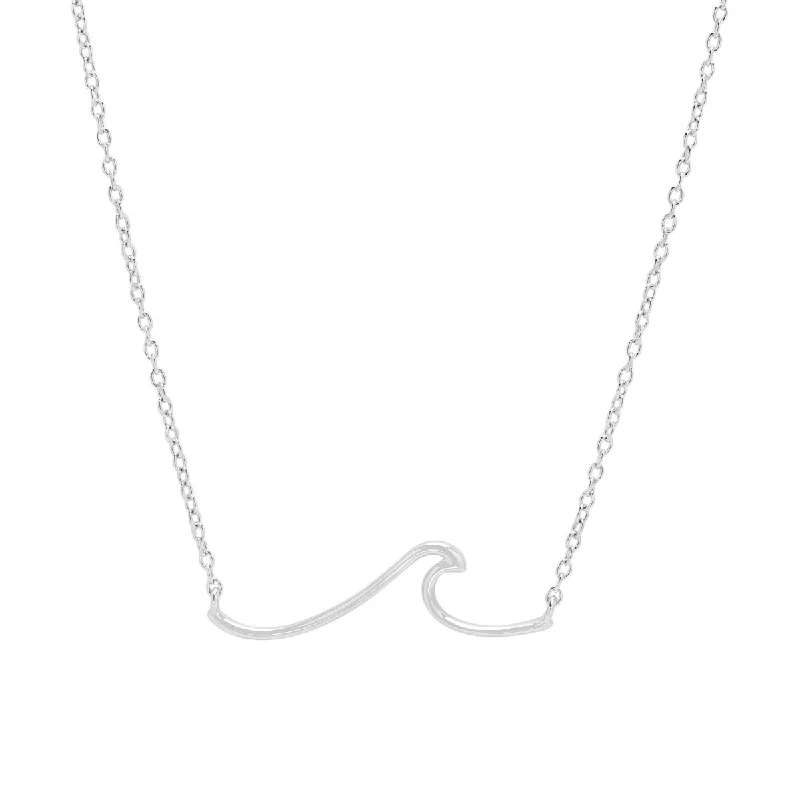 Elegant necklaces and pendants with onyx stones for a sleek, polished look-Wave Necklace in Sterling Silver