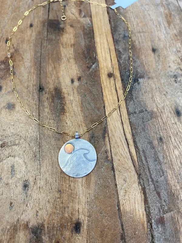 Necklaces and pendants with custom designs for a completely unique jewelry piece-Waves Lover Necklace