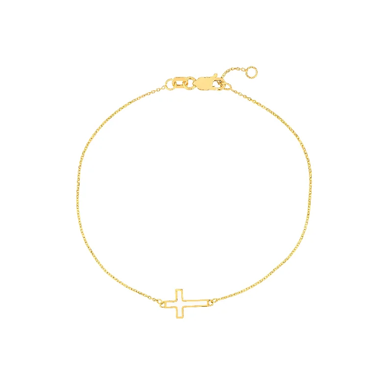 Best bangle bracelets with pastel enamel for a soft and delicate aesthetic-White Enamel Sideways Cross Bracelet